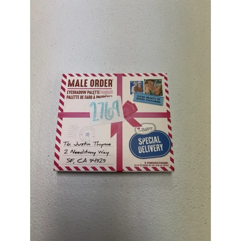 The Balm Cosmetics-  Male Order - Eyeshadow Palette - 6 Shades - New In Box